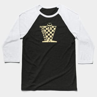 Madness Checkerboard HD - Distressed Cream Baseball T-Shirt